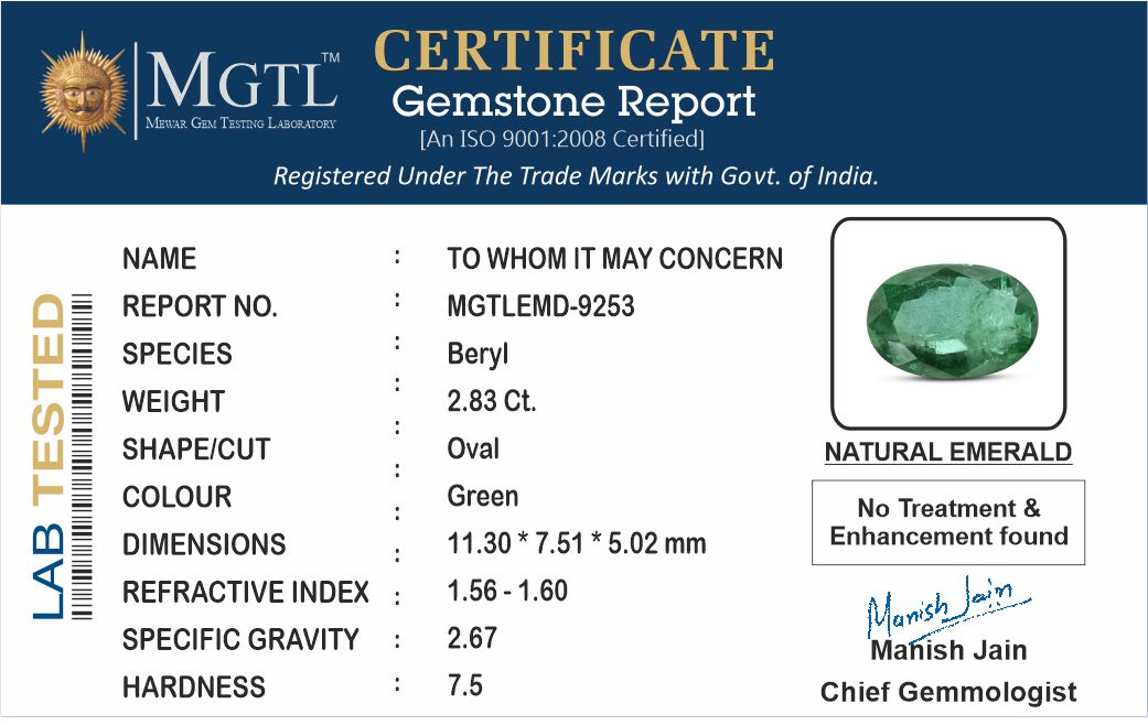 Emerald - 2.83 Carats
