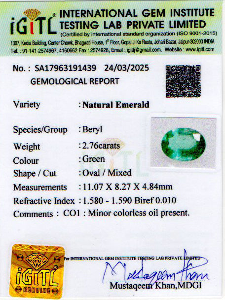 Emerald - 2.76 Carats