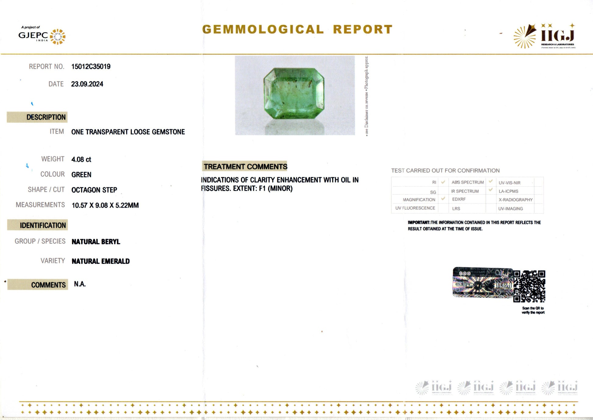 Emerald - 4.08 Carats