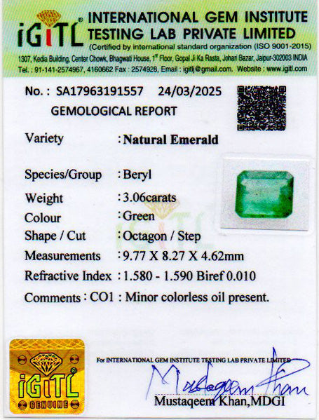 Emerald - 3.06 Carats