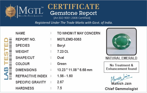 Emerald - 7.23 Carats
