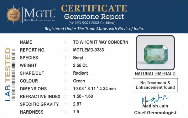 Emerald - 2.68 Carats
