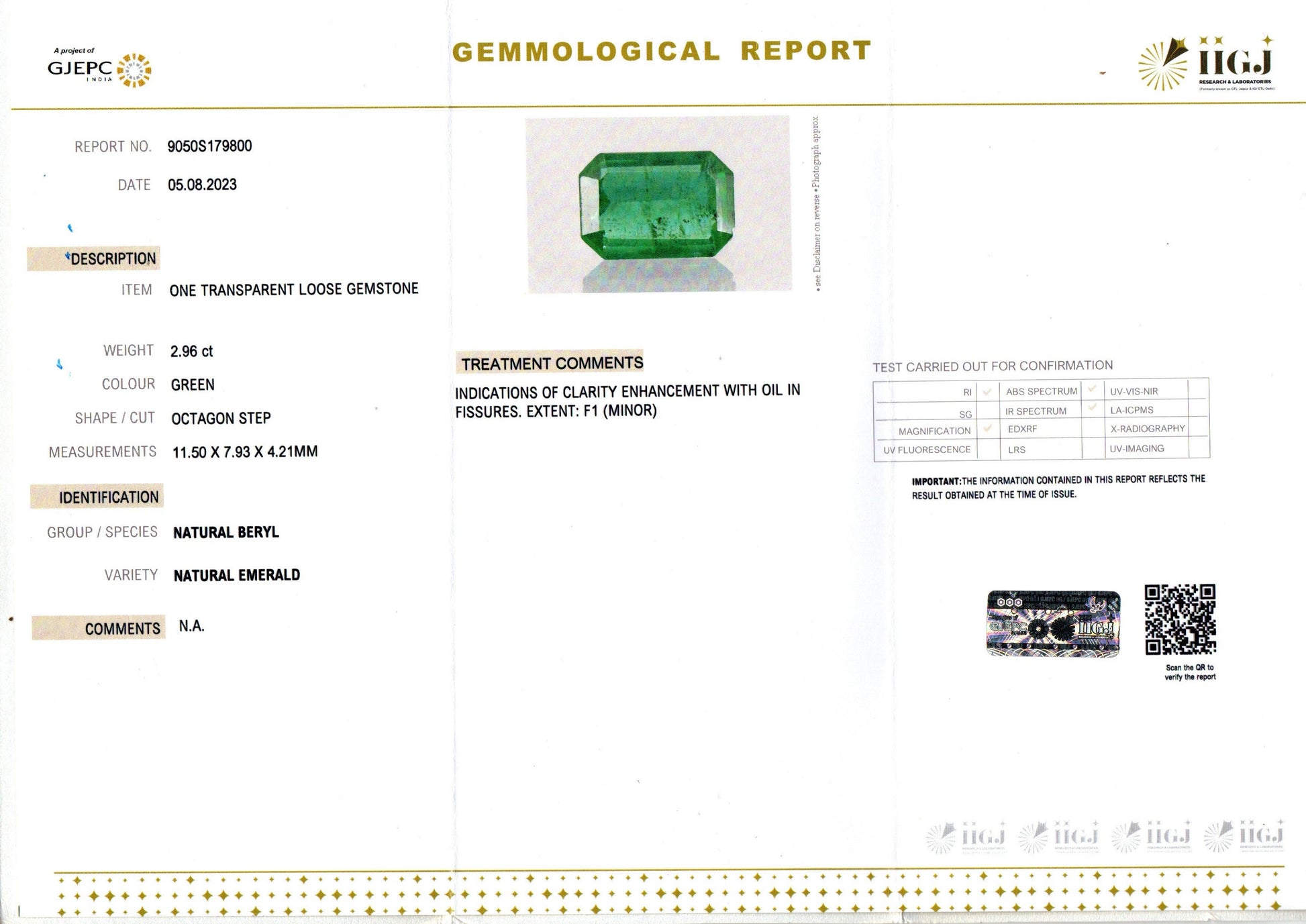 Emerald - 2.96 Carats