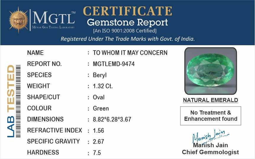 Colombian Emerald - 1.32 Carat Limited Quality EMD-9474