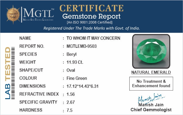 Emerald - 11.93 Carats
