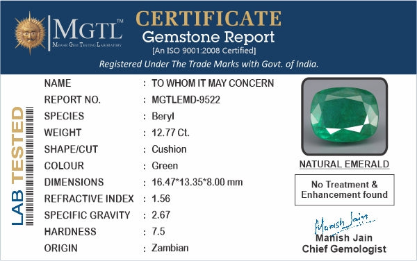 Emerald - 12.77 Carats