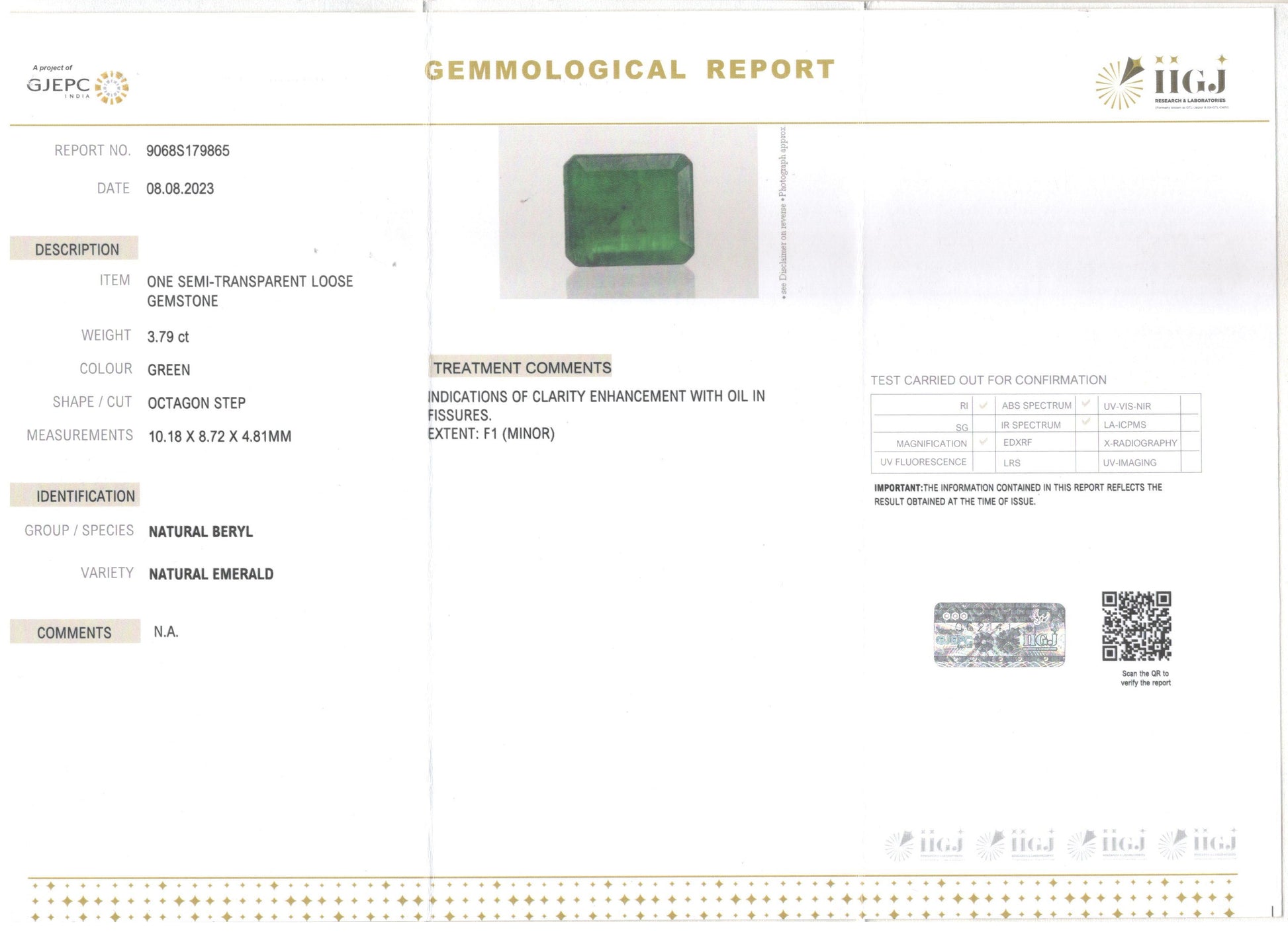 Emerald - 3.79 Carats