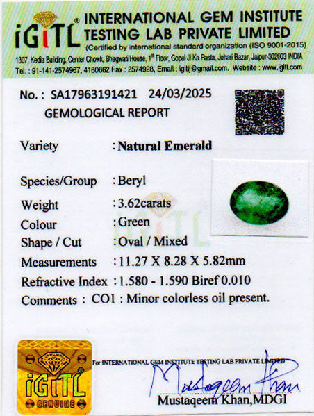 Emerald - 3.62 Carats
