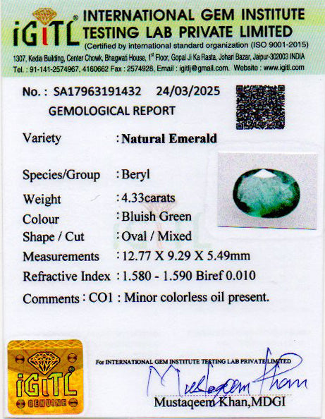 Emerald - 4.33 Carats