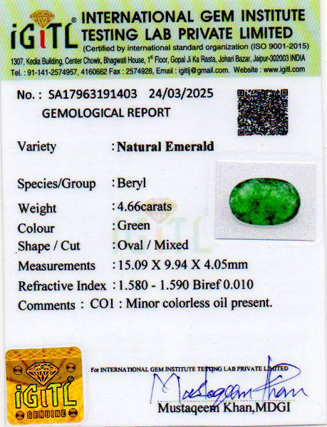 Emerald - 4.66 Carats