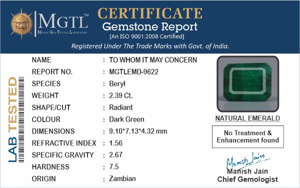 Emerald - 2.39 Carats