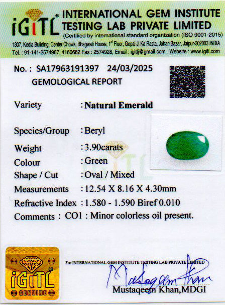 Emerald - 3.90 Carats
