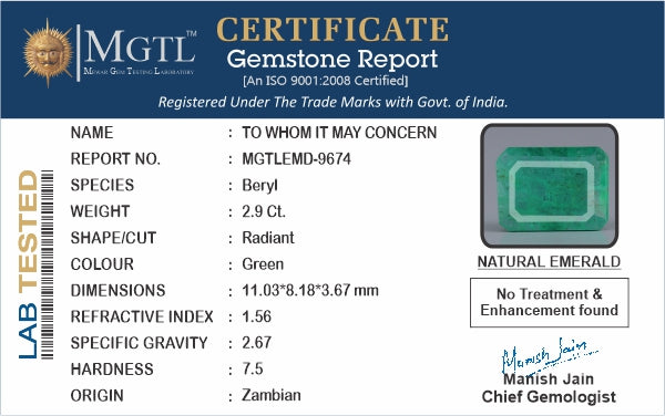Emerald - 2.90 Carats