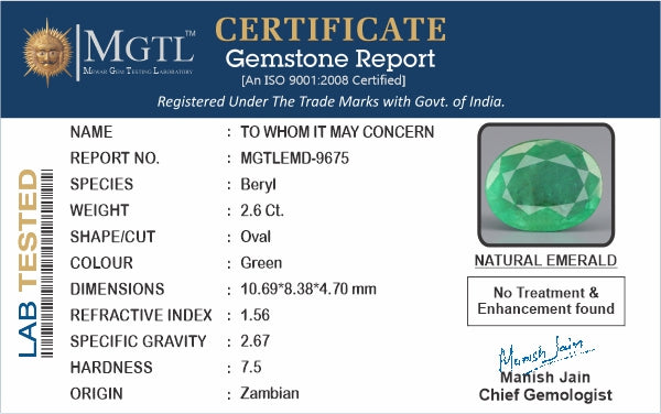 Emerald - 2.60 Carats