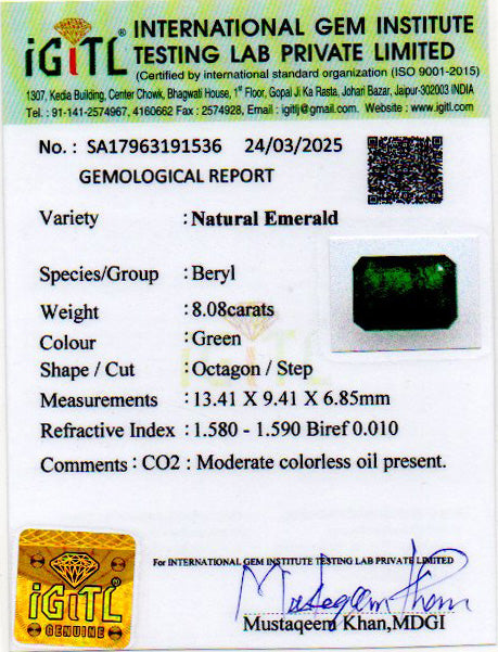 Emerald - 8.08 Carats
