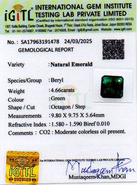 Emerald - 4.66 Carats