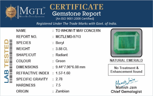 Emerald - 3.88 Carats