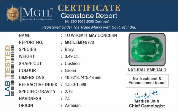 Emerald - 3.49 Carats