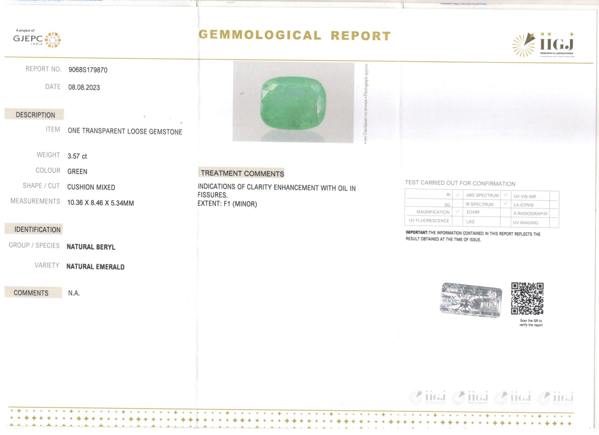 Emerald - 3.57 Carats