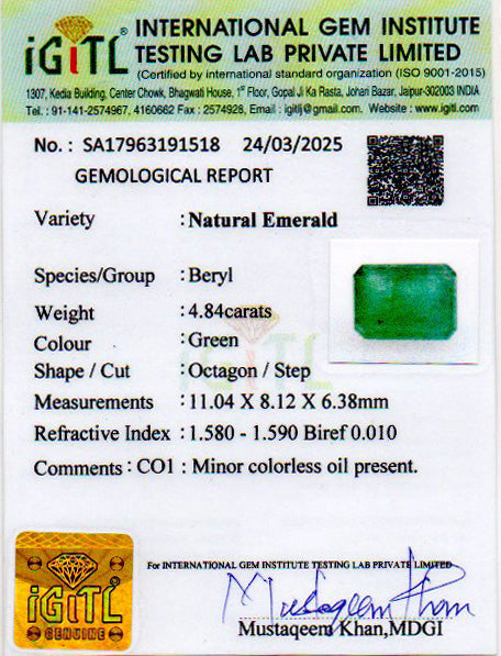 Emerald - 4.84 Carats