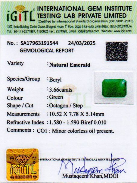 Emerald - 3.66 Carats