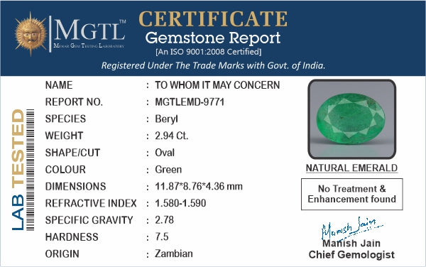 Emerald - 2.94 Carats