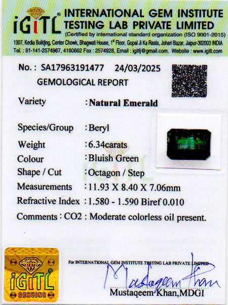Emerald - 6.34 Carats