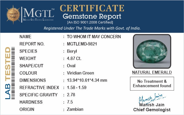 Emerald - 4.87 Carats