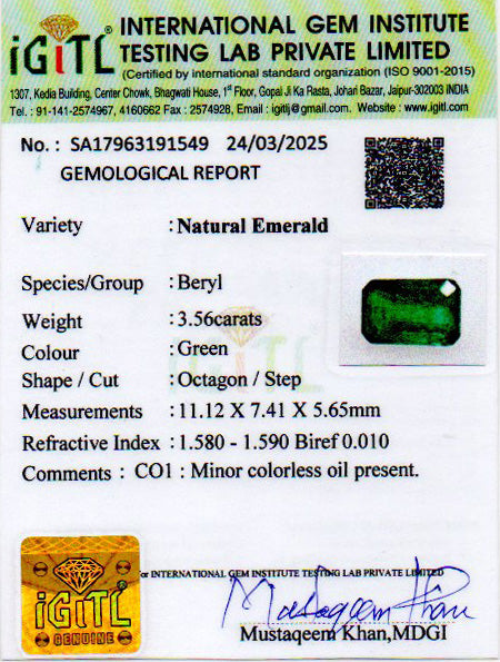 Emerald - 3.56 Carats