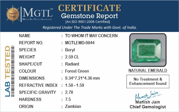 Emerald - 2.59 Carats