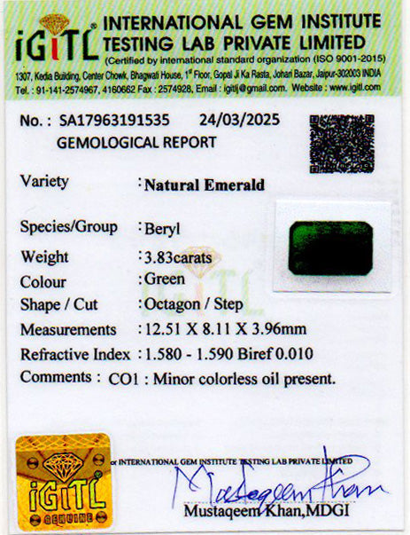 Emerald - 3.83 Carats