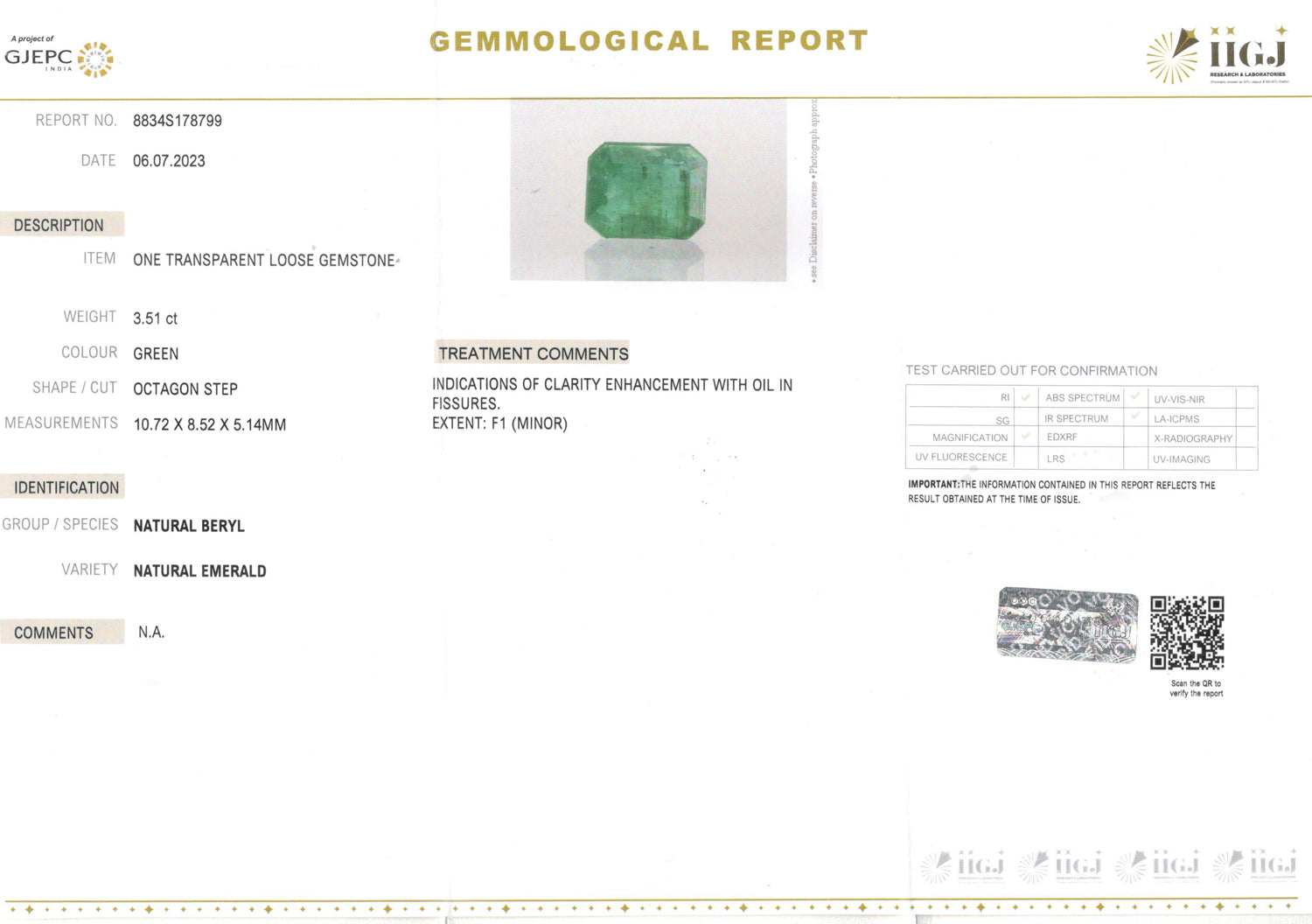 Emerald - 3.51 Carats