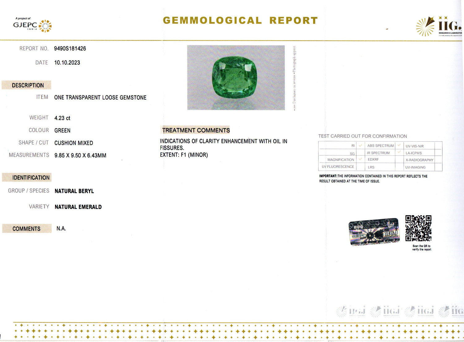 Emerald - 4.23 Carats