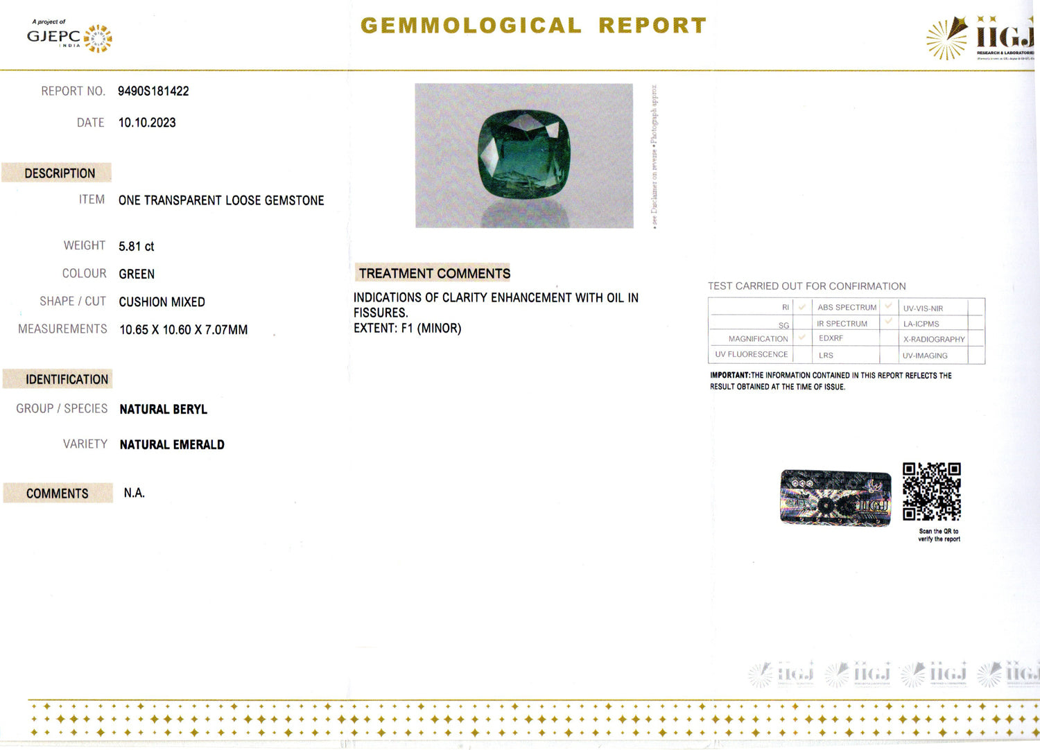 Emerald - 5.81 Carats
