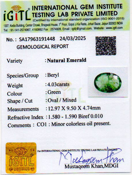 Emerald - 4.03 Carats