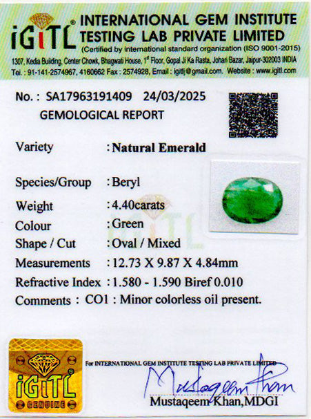 Emerald - 4.40 Carats