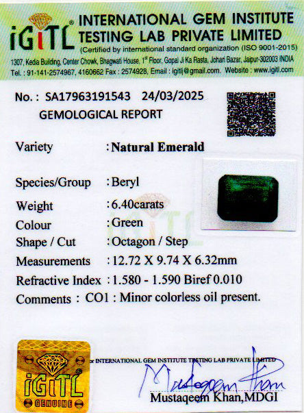 Emerald - 6.40 Carats