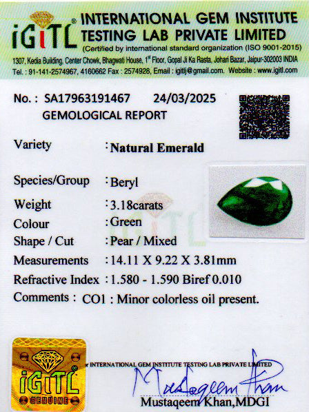 Emerald - 3.18 Carats