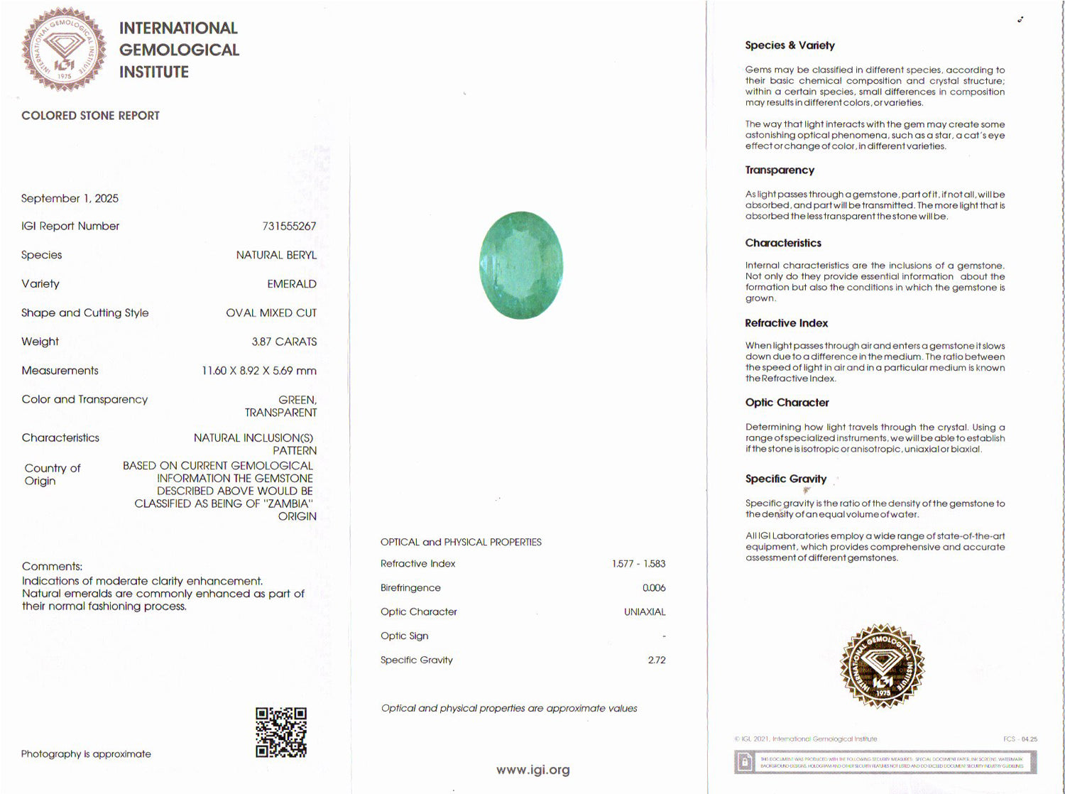 Emerald - 3.87 Carats