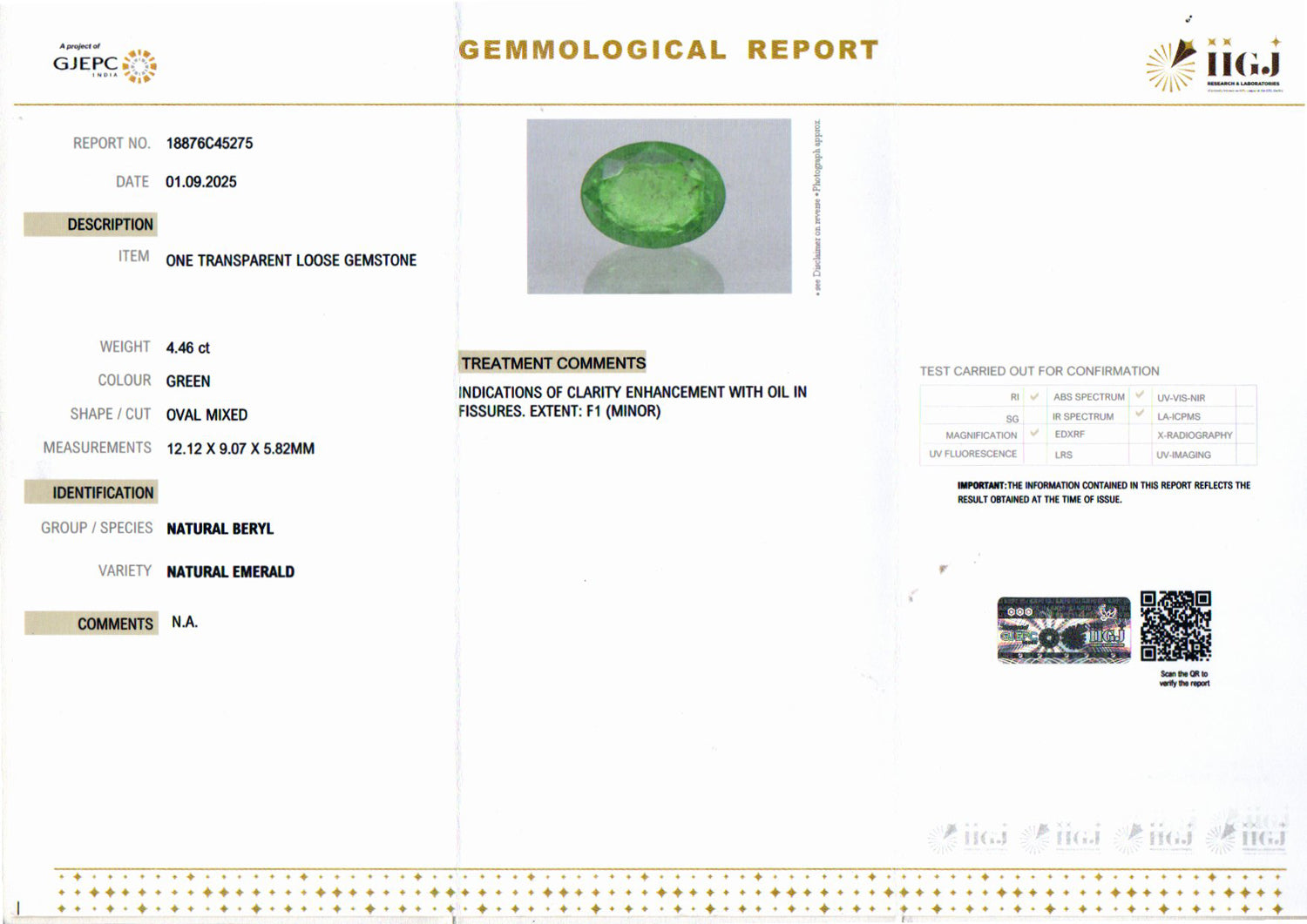Emerald - 4.46 Carats