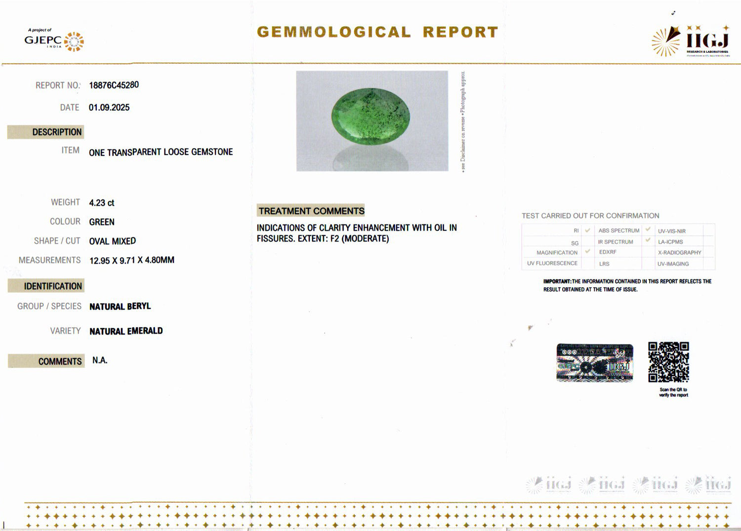 Emerald - 4.23 Carats