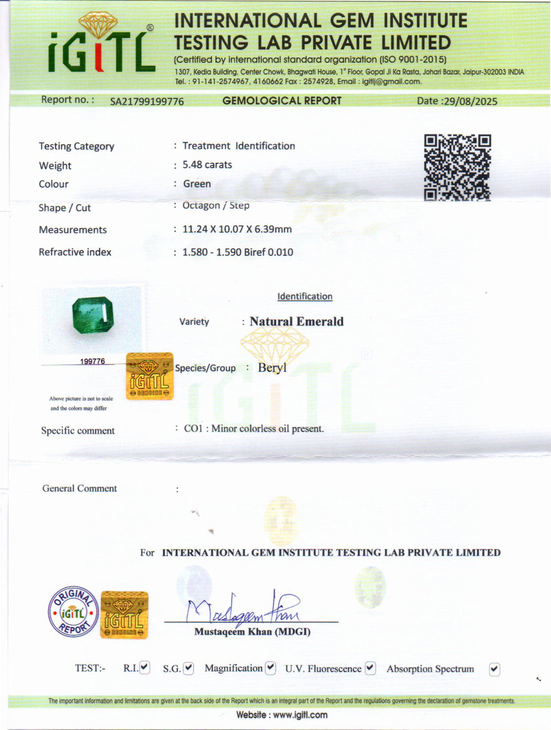 Emerald - 5.48 Carats