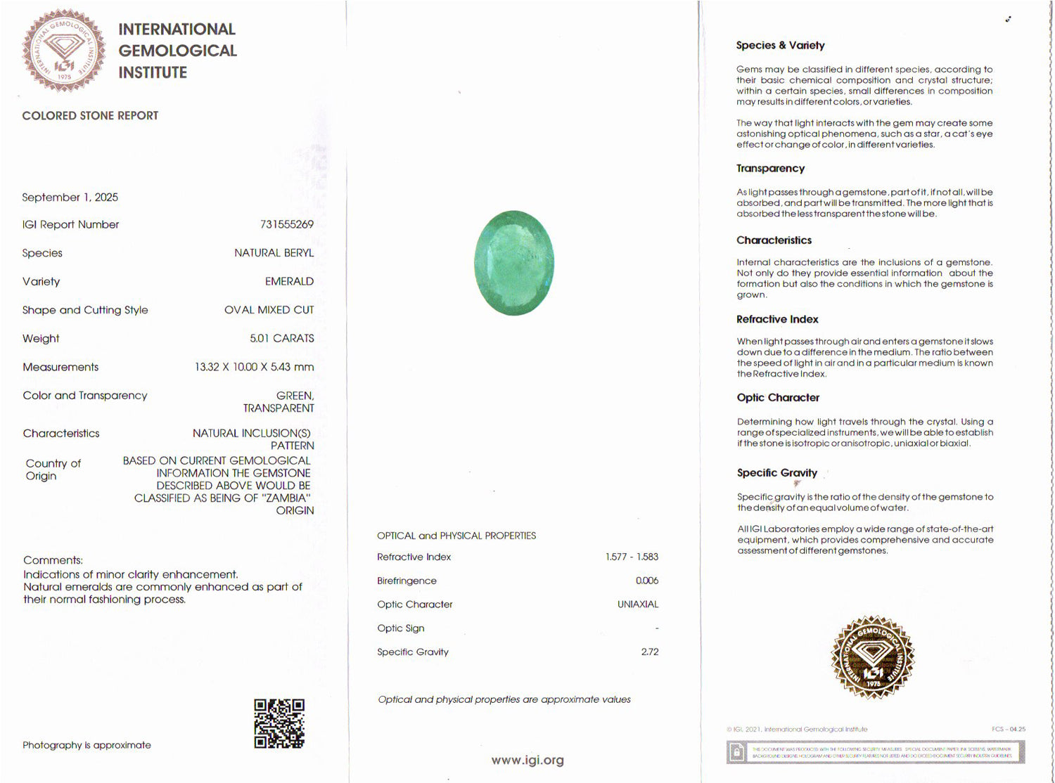 Emerald - 5.01 Carats