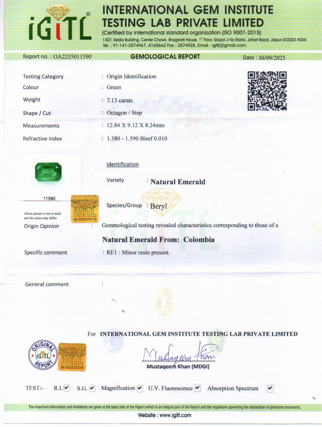Emerald - 7.13 Carats