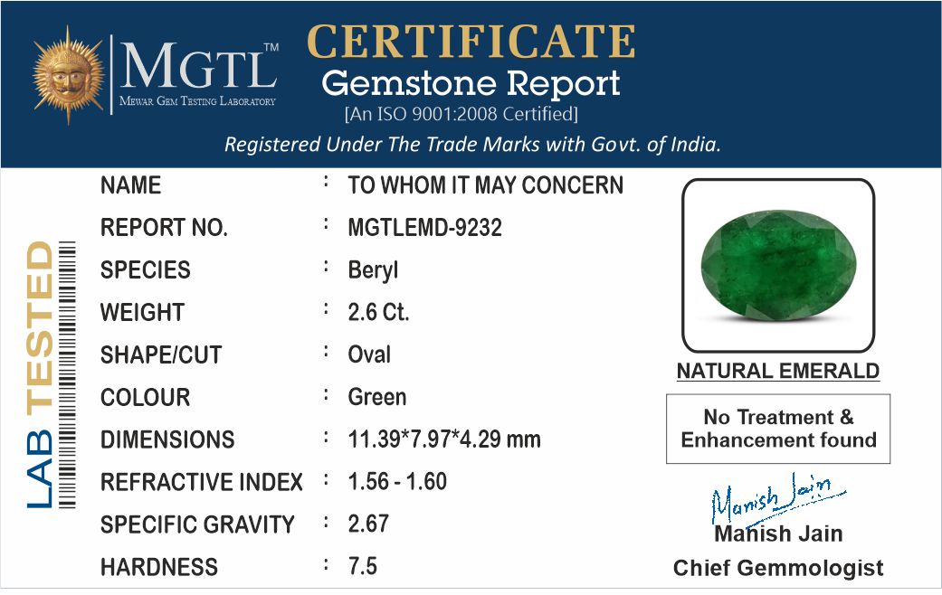 Emerald - 2.60 Carats