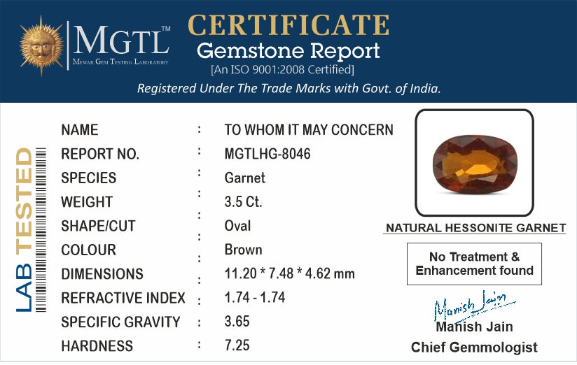 Hessonite (Gomed) - 3.5 Carat