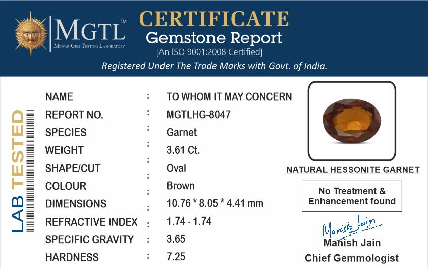 Hessonite (Gomed) - 3.61 Carat