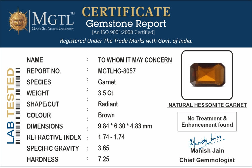 Hessonite (Gomed) - 3.5 Carat