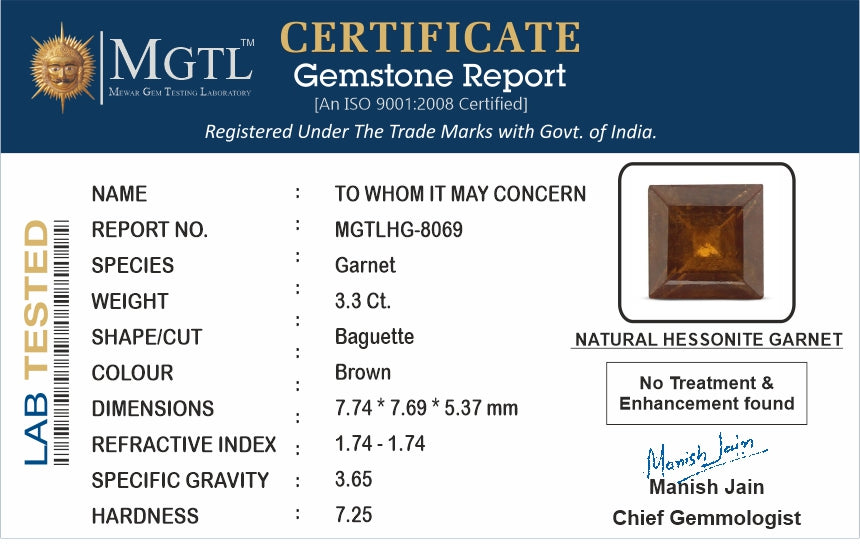 Hessonite (Gomed) - 3.3 Carat