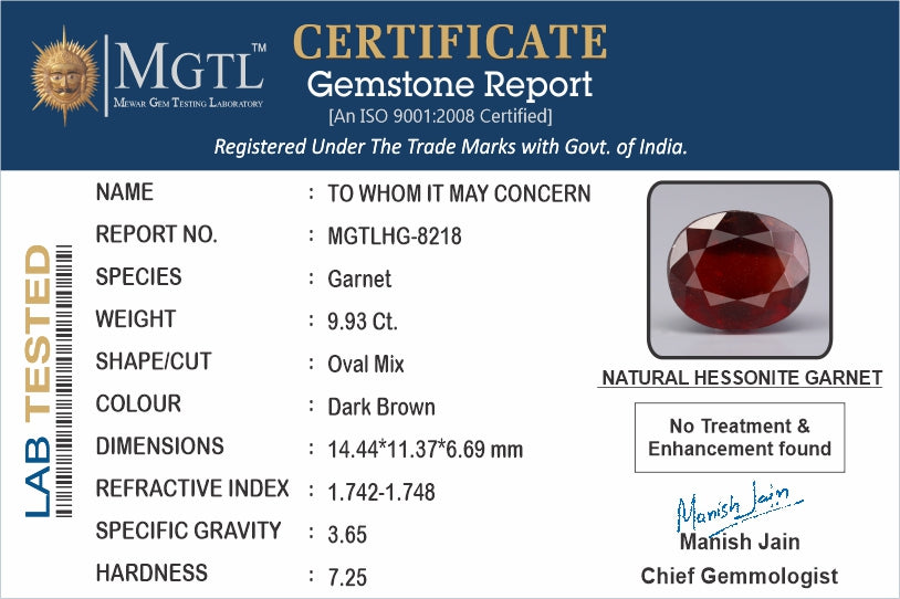 Hessonite (Gomed) - 9.93 Carat